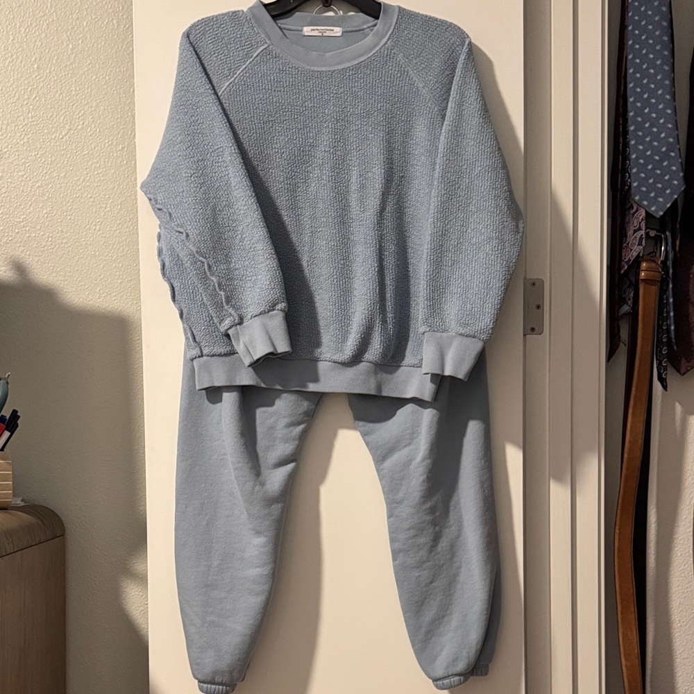 Perfectwhitetee Light Blue Ziggy sweat set